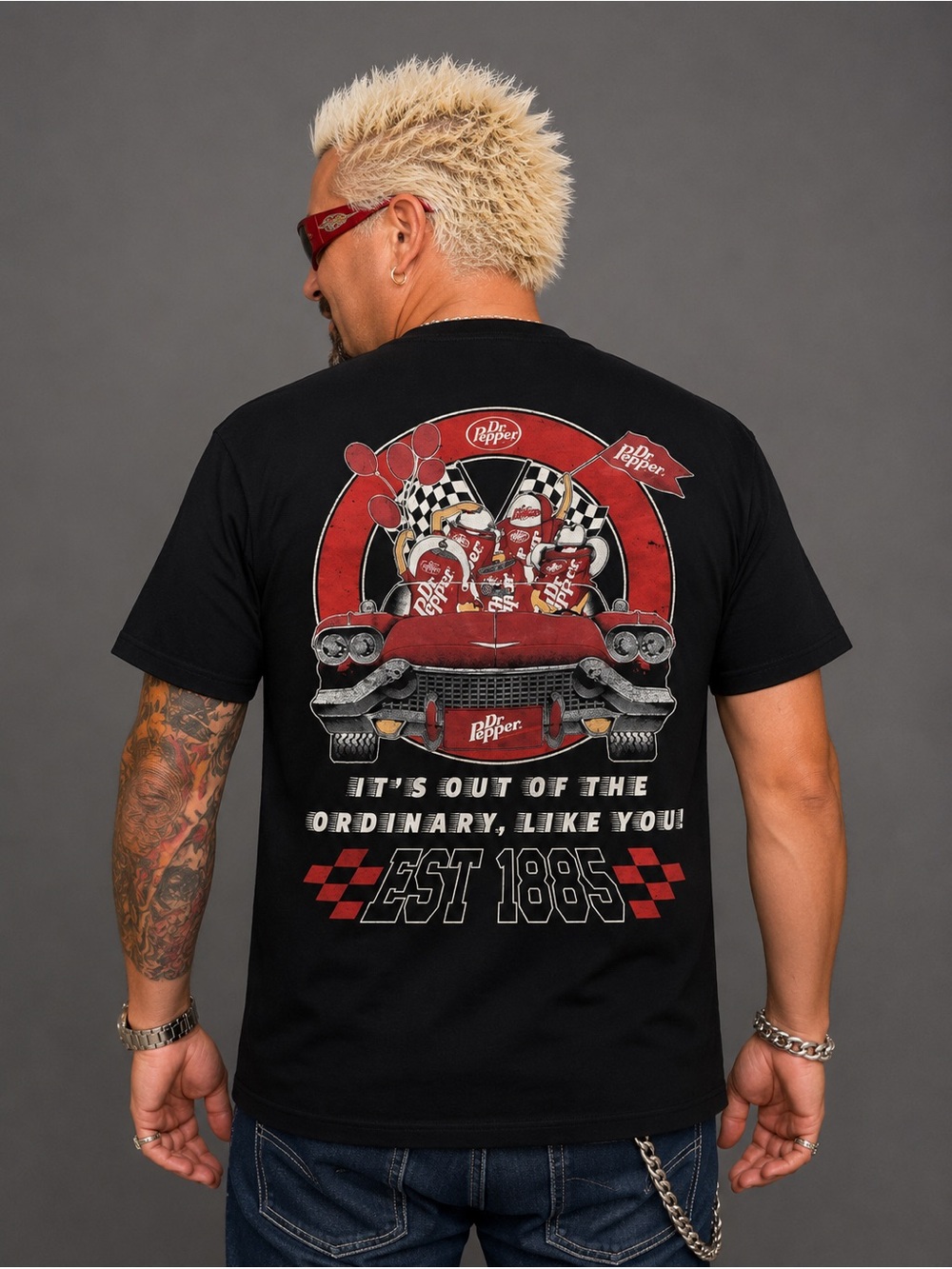 Dr Pepper Vintage Racing Graphic Tee – Retro Classic Car Soda Promo T Shirt